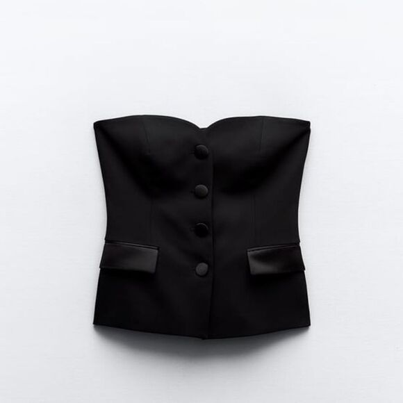 ZARA COMBINATION SATIN EFFECT BUSTIER TOP - Picture 16 of 16